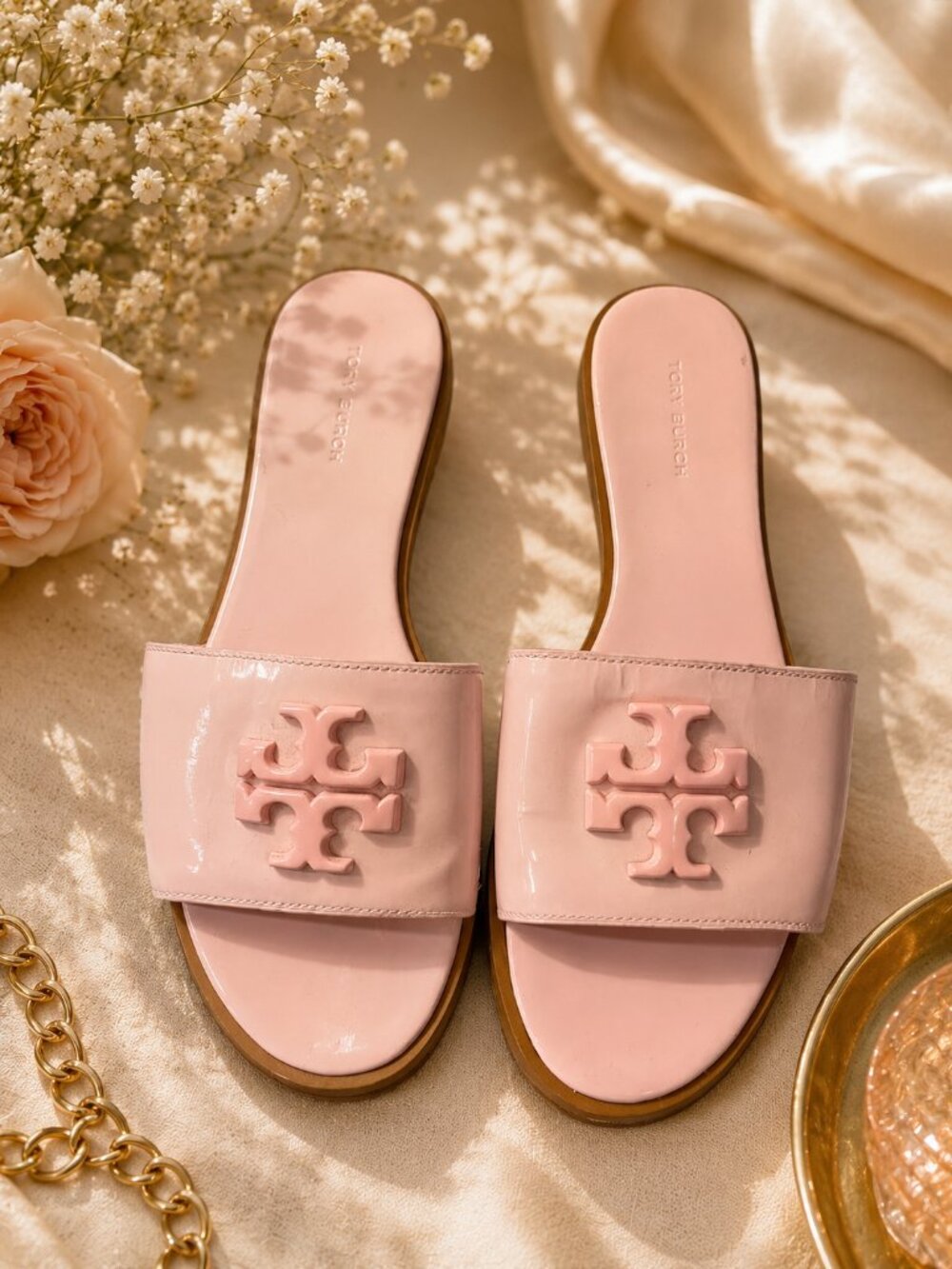 Like New Tory Burch Everly Slide Petunia Pink
